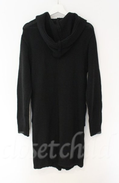 画像3: SEANA / ケーブルニットフード付きロングカーディガン L ブラック T-25-12-13-027-SE-to-YM-ZT1213N (3)