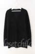 画像1: SEANA / シャギーVネックニットソー L ブラック T-25-12-13-030-SE-to-YM-ZT1213N (1)