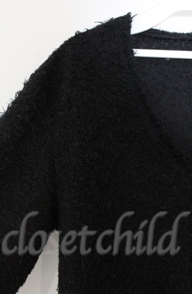 画像2: SEANA / シャギーVネックニットソー L ブラック T-25-12-13-030-SE-to-YM-ZT1213N (2)