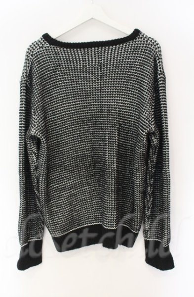 画像3: SEANA / MIXニットプルオーバー L ブラックｘホワイト T-25-12-13-033-SE-to-YM-ZT1213N (3)