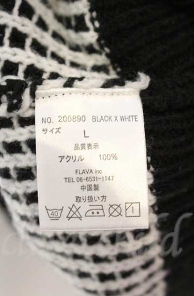 画像4: SEANA / MIXニットプルオーバー L ブラックｘホワイト T-25-12-13-033-SE-to-YM-ZT1213N (4)