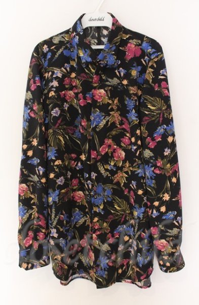 画像1: GalaabenD / Peファイユボタニカルプリントシャツ ｍ ブラック T-25-12-13-004-Ga-sh-YM-ZT1213P (1)