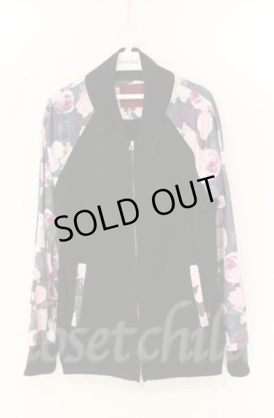 画像1: SEANA / 花柄切り替えコットンスタジャン L ブラックｘピンク T-25-12-13-034-SE-to-YM-ZT1213N (1)