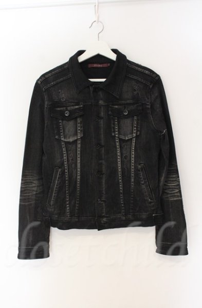 画像1: SEANA / ダメージストレッチデニムジャケット L ブラック T-25-12-13-035-SE-ja-YM-ZT1213N (1)