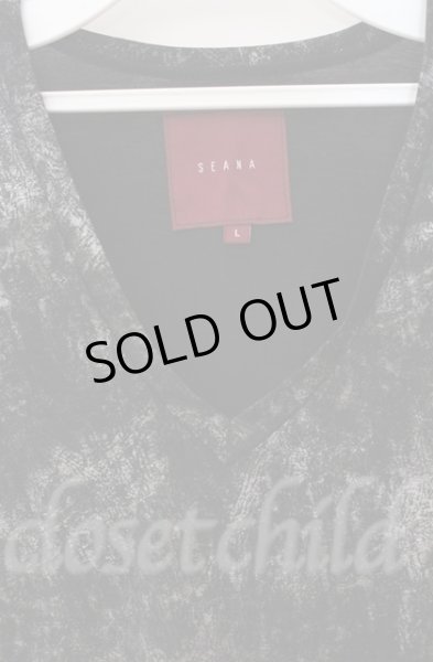 画像2: SEANA / グリッター総柄Vネックカットソー L シルバーｘブラック T-25-12-13-036-SE-to-YM-ZT1213N (2)