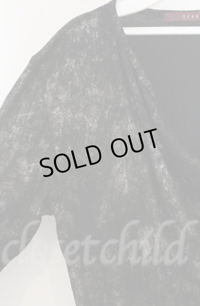 画像2: SEANA / グリッター総柄ドレープネックカットソー L シルバーｘブラック T-25-12-13-037-SE-to-YM-ZT1213N (2)