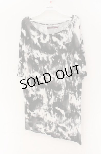 画像1: SEANA / ブリーチ総柄UネックTシャツ L ホワイトｘブラック T-25-12-13-038-SE-ts-YM-ZT015 (1)