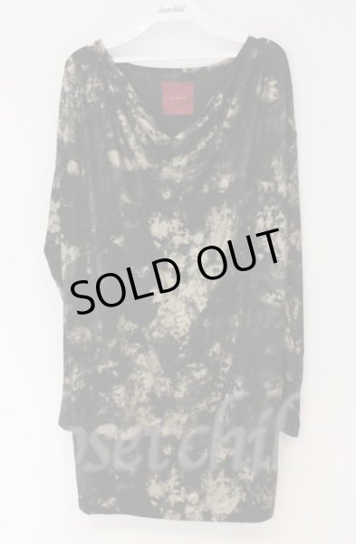 画像1: SEANA / グリッター総柄ドレープネックカットソー  ゴールドｘブラック T-25-12-13-041-SE-to-YM-ZT1213N (1)