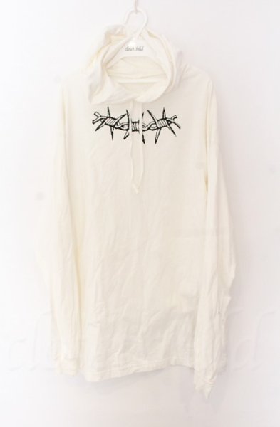 画像1: TheATeR / 有刺鉄線プリントパーカー  ホワイト T-25-12-13-005-Th-to-YM-ZT1213P (1)