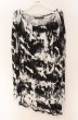 画像1: SEANA / ブリーチ総柄ドレープネックカットソー L ブラックｘホワイト T-25-12-13-043-SE-ts-YM-ZT1213N (1)