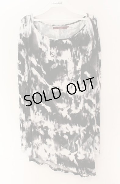 画像1: SEANA / ブリーチ総柄ドレープネックカットソー L ブラックｘホワイト T-25-12-13-043-SE-ts-YM-ZT1213N (1)