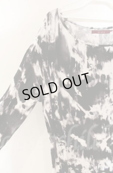 画像2: SEANA / ブリーチ総柄ドレープネックカットソー L ブラックｘホワイト T-25-12-13-043-SE-ts-YM-ZT1213N (2)