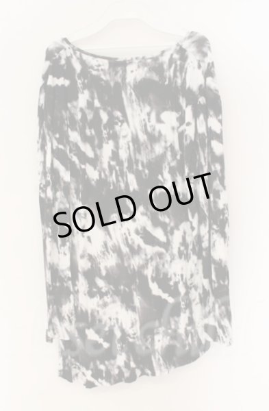 画像3: SEANA / ブリーチ総柄ドレープネックカットソー L ブラックｘホワイト T-25-12-13-043-SE-ts-YM-ZT1213N (3)