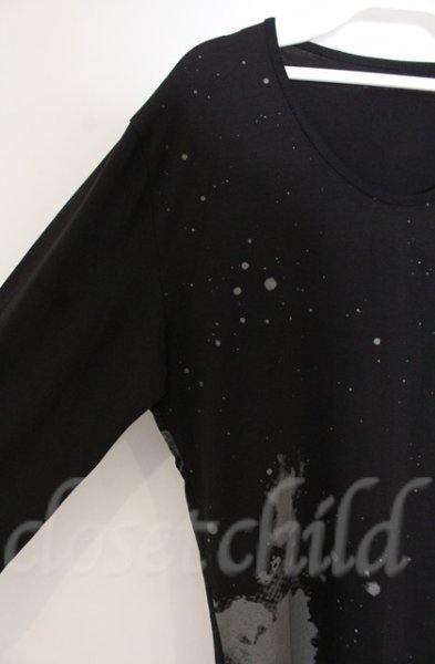画像2: SEANA / スプラッシュペイントロングカットソー L ブラック T-25-12-13-046-SE-to-YM-ZT1213N (2)