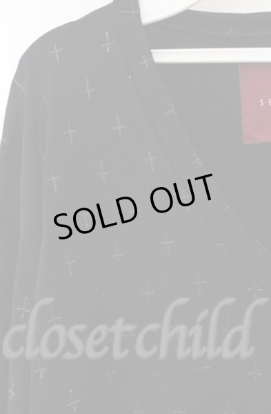 画像3: SEANA / 立体クロス総柄Vネックカットソー L ブラック T-25-12-13-047-SE-to-YM-ZT1213N (3)