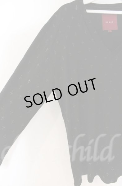 画像4: SEANA / 立体クロス総柄Vネックカットソー L ブラック T-25-12-13-047-SE-to-YM-ZT1213N (4)