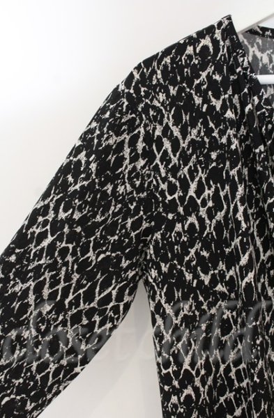 画像2: SEANA / パイソン総柄ロング五分袖カットソー L ホワイトｘブラック T-25-12-13-049-SE-ts-YM-ZT1213N (2)