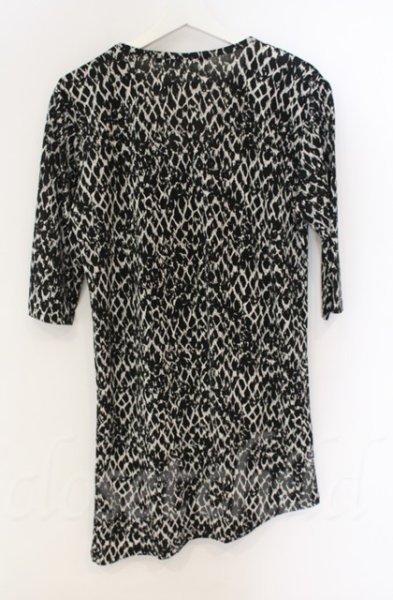 画像3: SEANA / パイソン総柄ロング五分袖カットソー L ホワイトｘブラック T-25-12-13-049-SE-ts-YM-ZT1213N (3)