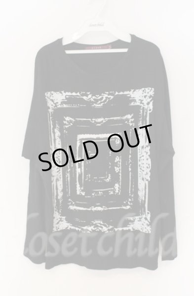 画像1: SEANA / 額縁プリントUネックカットソー L ブラック T-25-12-13-051-SE-to-YM-ZT1213N (1)