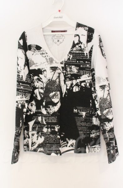 画像1: SEANA / ガゼットプリントロングカットソー XL ホワイト T-25-12-13-052-SE-to-YM-ZT1213N (1)