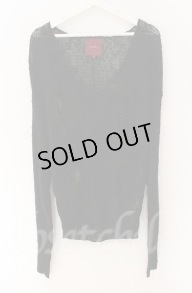 画像1: SEANA / デストロイディープネックドルマンニットソー L ブラック T-25-12-13-055-SE-to-YM-ZT1213N (1)