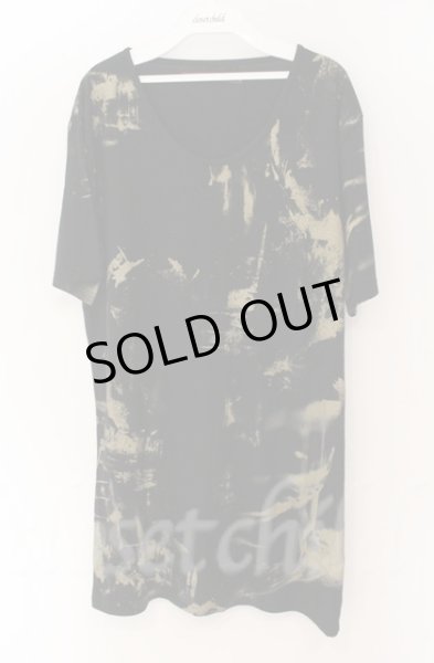 画像1: SEANA / 総柄プリントUネックロングTシャツ XL ブラック T-25-12-13-059-SE-ts-YM-ZT1213N (1)