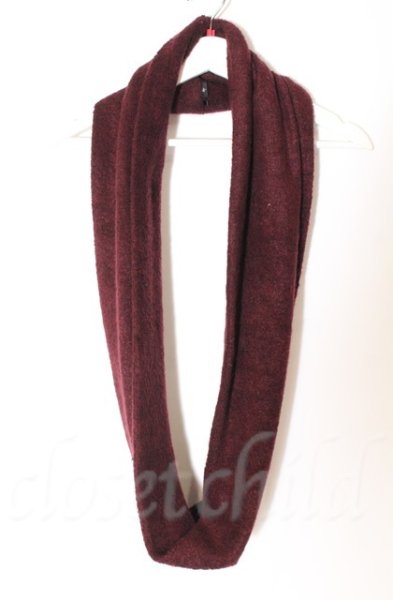 画像1: NO ID. / ビキューレラムパイルスヌード　マフラー  ワイン T-25-12-13-069-NO-za-YM-ZT1213P (1)