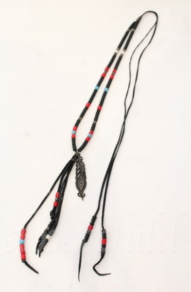 画像2: BLACK HONEY CHILI COOKIE / Peacock Feather Beads ネックレス  ブラックｘマルチ T-25-12-13-076-BL-ac-YM-ZT1213P (2)