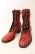 画像1: NO ID. / カウレザーコンバットブーツ サイズ40（約26.5cm） レッド T-25-12-13-077-NO-sho-YM-ZT1213P (1)