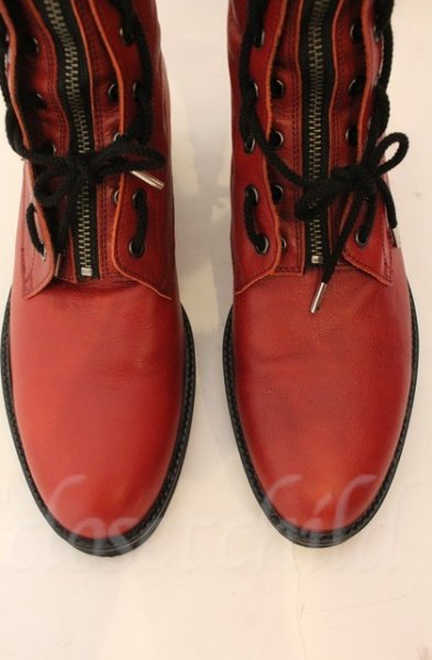 画像3: NO ID. / カウレザーコンバットブーツ サイズ40（約26.5cm） レッド T-25-12-13-077-NO-sho-YM-ZT1213P (3)