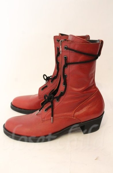 画像5: NO ID. / カウレザーコンバットブーツ サイズ40（約26.5cm） レッド T-25-12-13-077-NO-sho-YM-ZT1213P (5)
