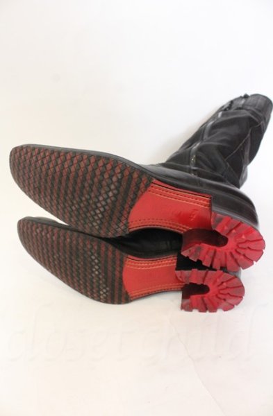 画像7: Hiromu Takahara / クラッシュディアロングブーツ 42（約27cm） ブラック T-25-12-13-078-Hi-sho-YM-ZT1213P (7)