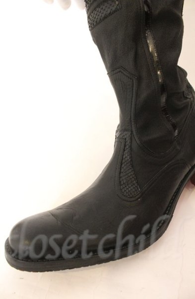 画像10: Hiromu Takahara / クラッシュディアロングブーツ 42（約27cm） ブラック T-25-12-13-078-Hi-sho-YM-ZT1213P (10)