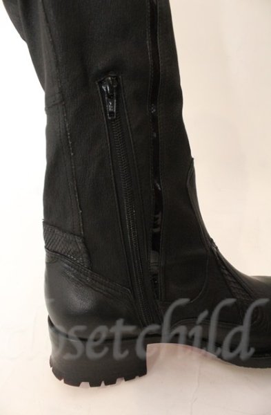 画像11: Hiromu Takahara / クラッシュディアロングブーツ 42（約27cm） ブラック T-25-12-13-078-Hi-sho-YM-ZT1213P (11)