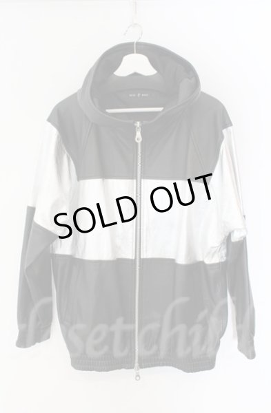 画像1: NO ID. BLACK / シープレザーセミアニリンフーデッドブルゾン　ジャケット ONE ブラックｘシルバー T-25-12-13-010-NO-ou-YM-ZTML-018 (1)