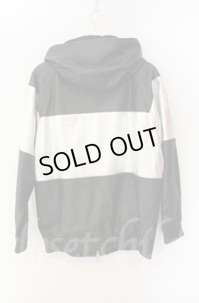 画像4: NO ID. BLACK / シープレザーセミアニリンフーデッドブルゾン　ジャケット ONE ブラックｘシルバー T-25-12-13-010-NO-ou-YM-ZTML-018 (4)