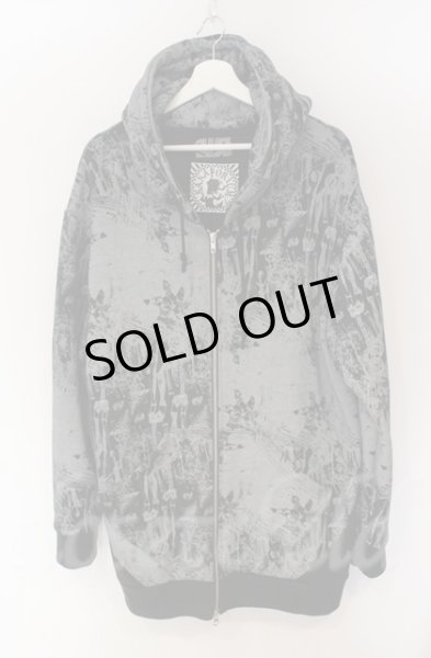 画像1: THE TEST / ｘSANATORIUM 総柄パーカー F ブラックｘグレー T-25-12-13-011-TH-to-YM-ZT1213P (1)