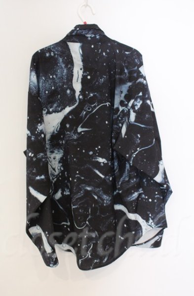 画像2: NO ID. BLACK / ネクタイ付ネックギャザーBIGシャツ ONE ブラック T-25-12-13-013-NO-sh-YM-ZT1213P (2)