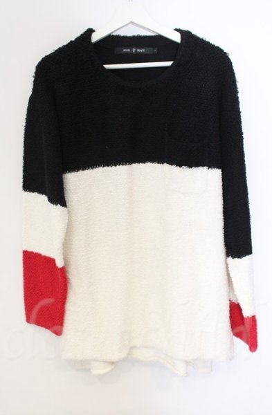 画像1: NO ID. BLACK / Cニットループバイカラープルオーバー ONE マルチ T-25-12-13-014-NO-to-YM-ZT1213P (1)