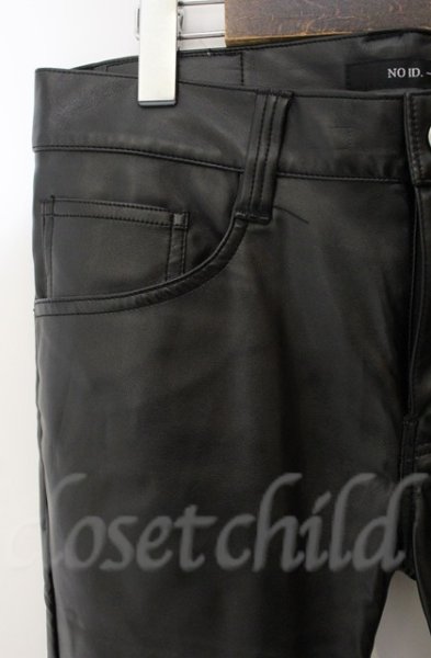 画像2: NO ID. BLACK / シンセティックレザーウォームスキニーパンツ 2 ブラック T-25-12-13-015-NO-pa-YM-ZT1213P (2)