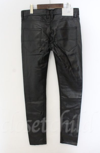 画像3: NO ID. BLACK / シンセティックレザーウォームスキニーパンツ 2 ブラック T-25-12-13-015-NO-pa-YM-ZT1213P (3)
