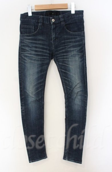 画像1: NO ID. / ストレッチデニムUSED加工スキニーデニムパンツ 1 インディゴ T-25-12-13-023-NO-pa-YM-ZT1213P (1)