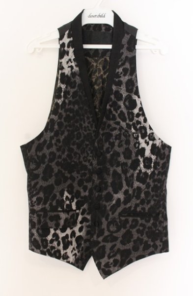 画像1: Roen / レオパードレイヤードジレベスト 44 ブラック O-25-12-16-028-Ro-to-YM-ZT1216Q (1)