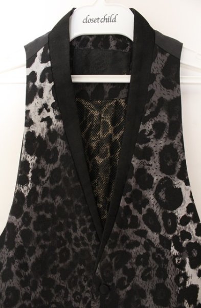 画像2: Roen / レオパードレイヤードジレベスト 44 ブラック O-25-12-16-028-Ro-to-YM-ZT1216Q (2)