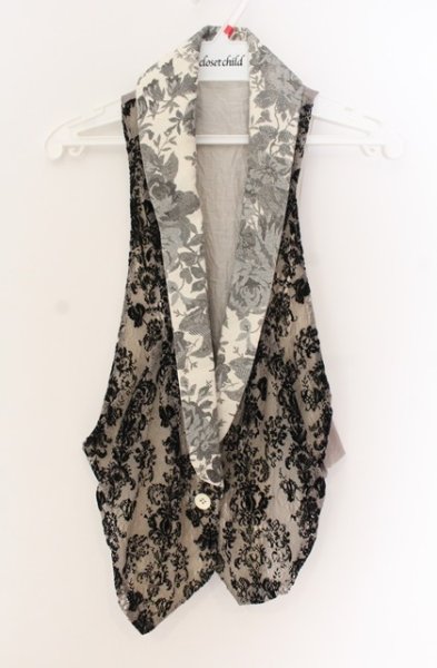 画像1: IFSIXWASNINE / GILLET BAT ジレベスト 0（レディース） ホワイト O-25-12-16-031-IF-sh-YM-ZT1216Q (1)