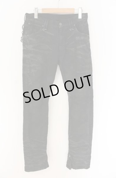 画像1: BUFFALO BOBS / クラックコーティングストレッチデニムパンツ 1 ブラック O-25-12-16-034-BU-pa-YM-ZT1216Q (1)