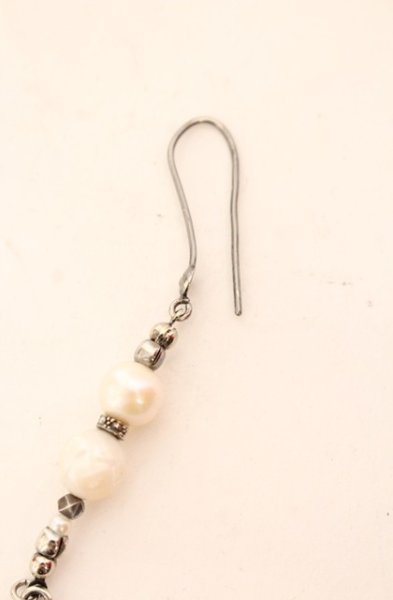 画像2: gunda / MILKY WAY PI （ミルキーウェイ ピアス）  シルバーｘホワイト T-25-12-16-043-gu-ac-YM-ZT (2)