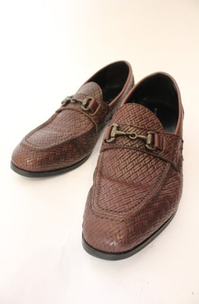 画像1: GOSTAR DE FUGA / 編み込みビットローファー 42（約26.5cm） ブラウン O-25-12-16-054-GO-sho-YM-ZT1216R (1)