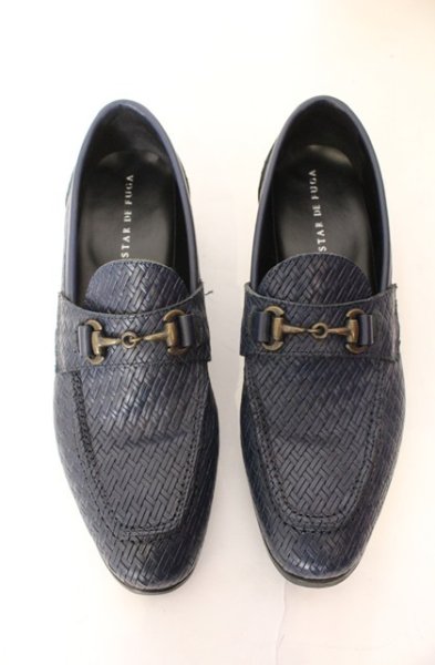 画像2: GOSTAR DE FUGA / 編み込みビットローファー 42（26.5cm） ブルー O-25-12-16-055-GO-sho-YM-ZT1216R (2)