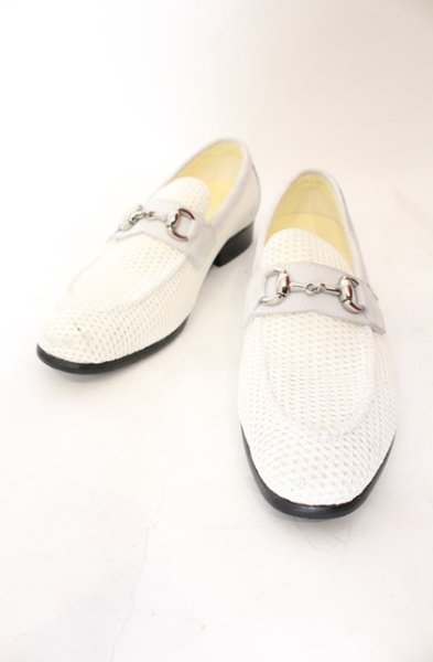 画像1: GOSTAR DE FUGA / ニットビットローファー 42（約26.5cm） ホワイト O-25-12-16-060-GO-sho-YM-ZT1216R (1)